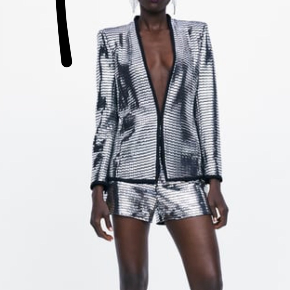 Zara shiny nigh waist shorts size s
